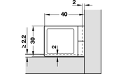Straight Glass Hinge Nickel Pair