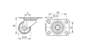 Swivel Castor Zinc-plated 10 kg