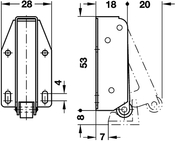 Roller Catch/Cabinet Lock Zinc