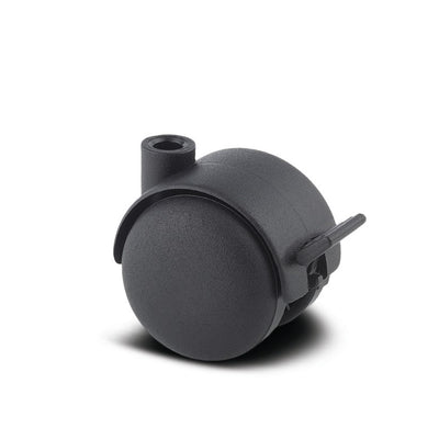 Dubbelhjul Svart med Broms 40 kg 50 MM