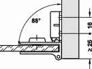 Straight Glass Hinge Nickel Pair