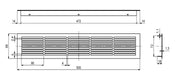 Ventilation Grille Satin brass 500x86mm