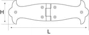 Stabelhængsel 50x165 mm, Sort