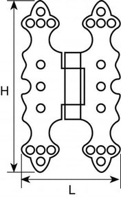 Butt hinge 70 mm Black