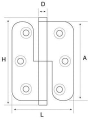 Lift-off hinge 50 X 40 mm Antique finish