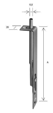 Flush Bolt 80 mm Brass