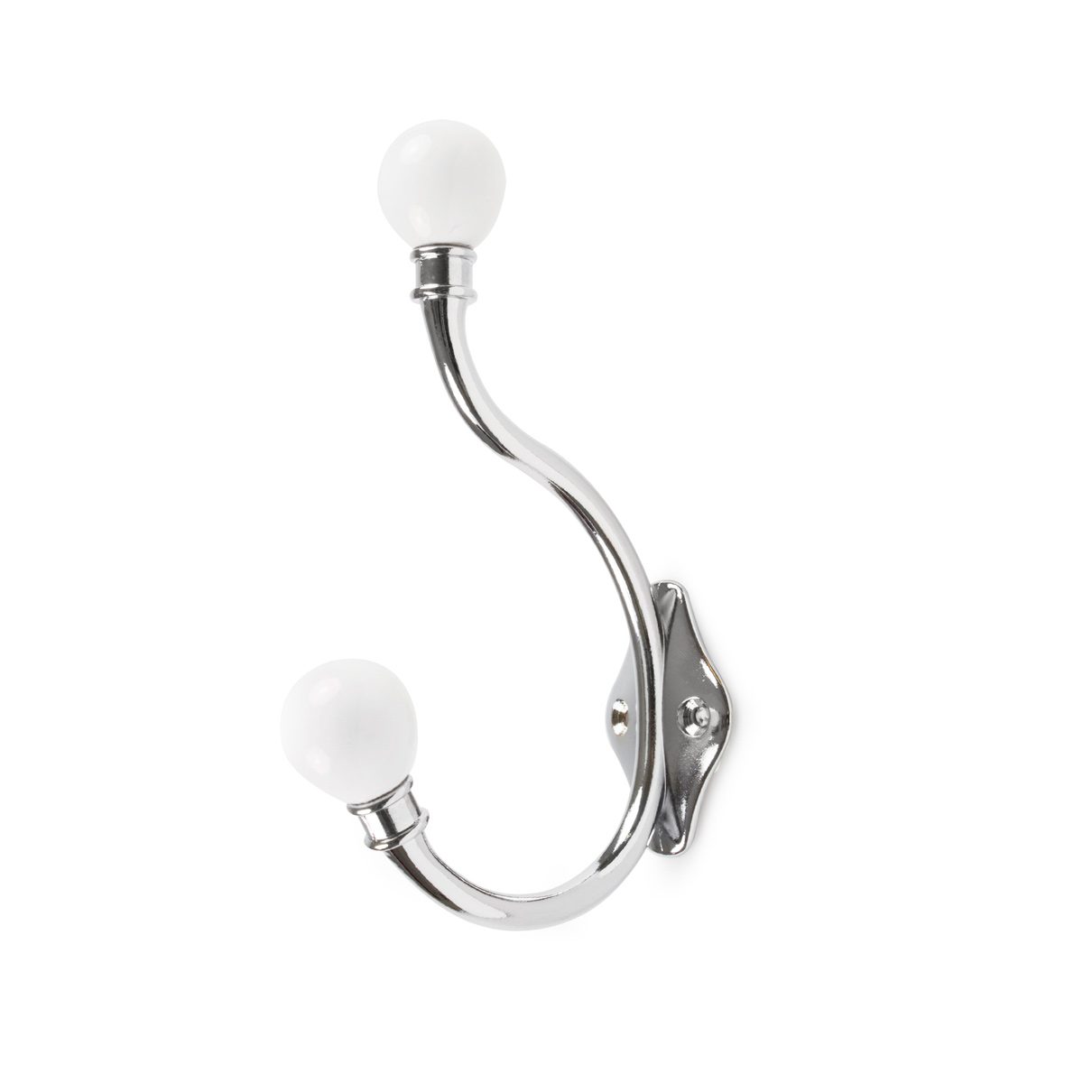 Hook Antique with Hat Peg Chrome/Porcelain