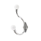 Hook Antique with Hat Peg Chrome/Porcelain