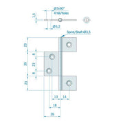 Butt hinge 85x52mm Stainless Steel