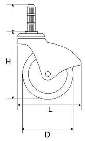 Trolley Wheel Brass-plated/Black 35 mm