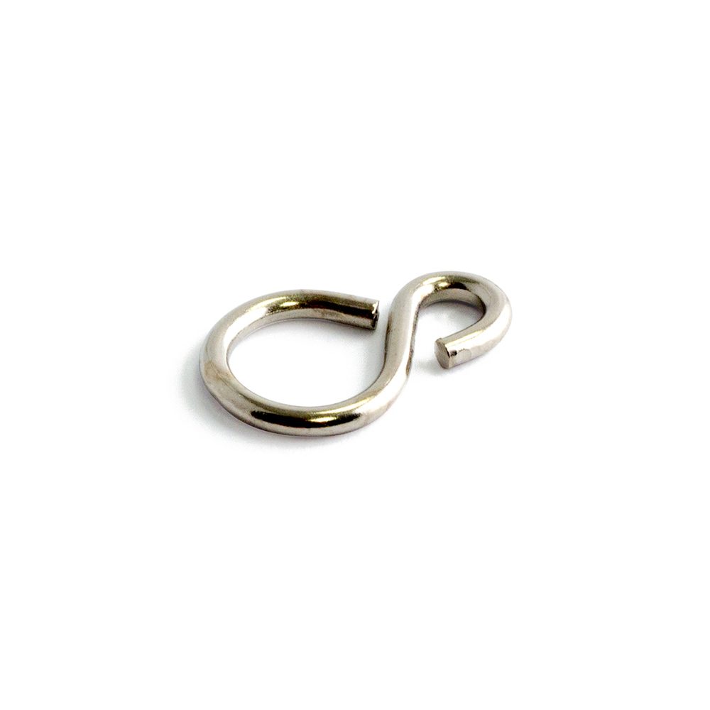 Stängd S-Krok 12mm Nickel 10-Pack