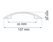 Handle 96 C/C Stainless Steel Look
