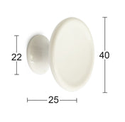 Knopp Nils 40mm Vit Plast