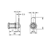 Cabinet Lock for doors up to 17 mm