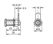 Cabinet Lock for doors up to 22 mm