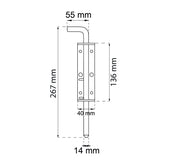 Barrel Bolt 267 mm Zinc-plated