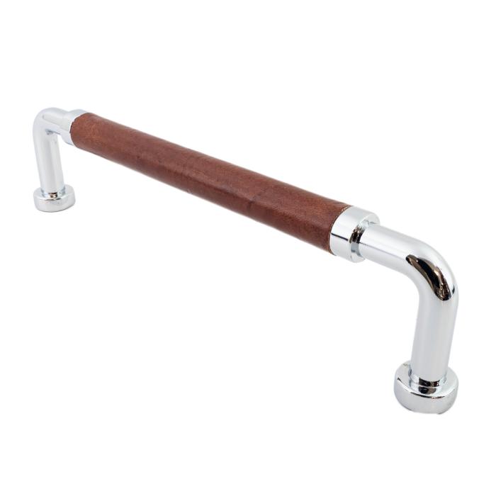 Handle Posta Brown Leather/Chrome 128 C/C