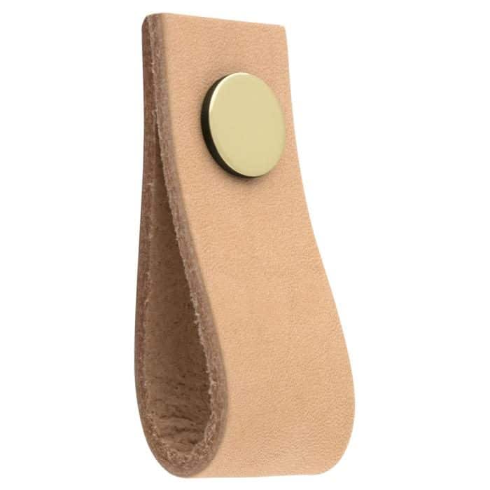 Knob Ari Light Leather/Brass