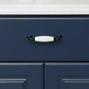 Handle Bella 96 C/C Black/White Porcelain