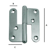 Lyftgångjärn 3228 110 mm Förzinkat
