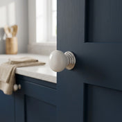 Knob Bella 30mm Chrome/White Porcelain