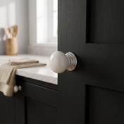 Knob Bella 30mm Chrome/White Porcelain