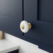 Knob Alva 32-35mm Porcelain/Brass