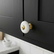 Knob Alva 32-35mm Porcelain/Brass