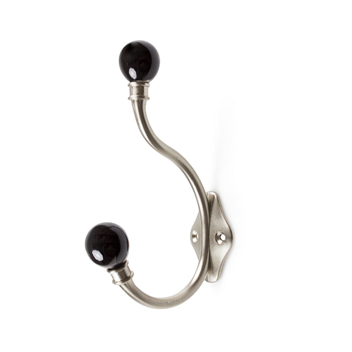Hook Antique with Hat Peg Satin Nickel/Black