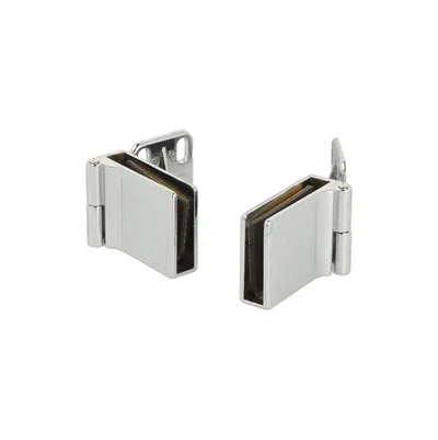 Straight Glass Hinge Chrome Pair