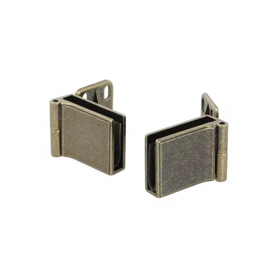 Straight Glass Hinge Antique-Finished Pair