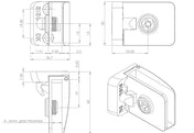 Square Glass Hinge 2-6mm Black