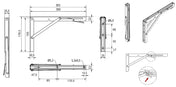 Folding Bracket 300-400mm Black 60kg (2-Pack)