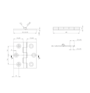 Butt hinge 40-60mm Black
