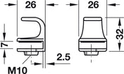 Mirror handle Nickel 4-6mm