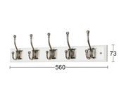 Hanger Retro 5-hook White/Satin Nickel