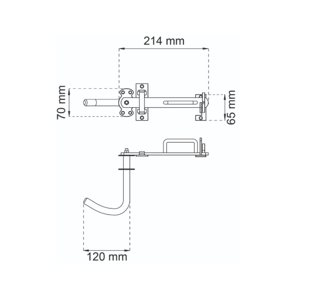 Gate Latch 2400 Rostskyddsbehandlad