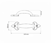 Handle Unlacquered/Cast Iron 125 mm