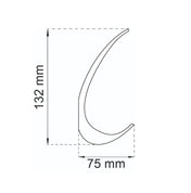 Hook with hat peg Satin Chrome