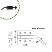 Skydebeslag 300mm Sort