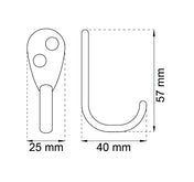 Single Hook Solid Black Iron