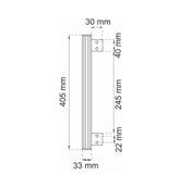 Pull Handle 405mm Nickel/Mahogany