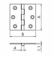 Jointed Hinge 40 x 25  mm Brass
