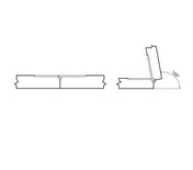 Klaphængsel 30x80mm Mat messing