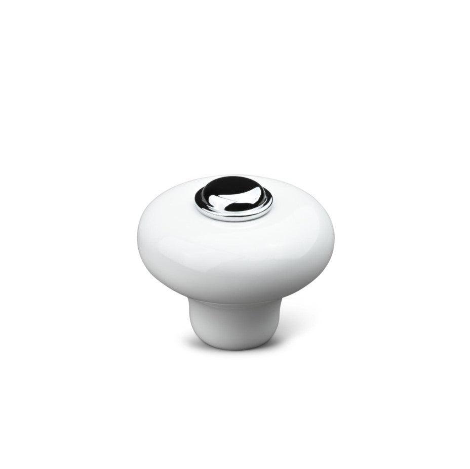 Knob Verna 35mm Porcelain/Chrome