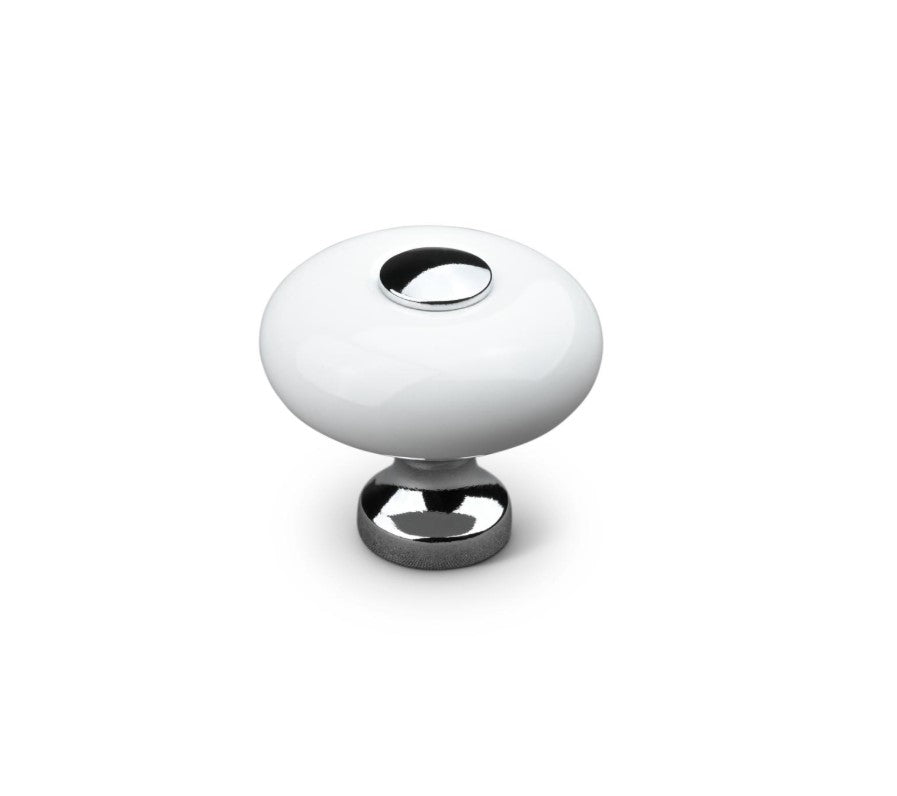Knopp Tods 30mm Porslin/Krom