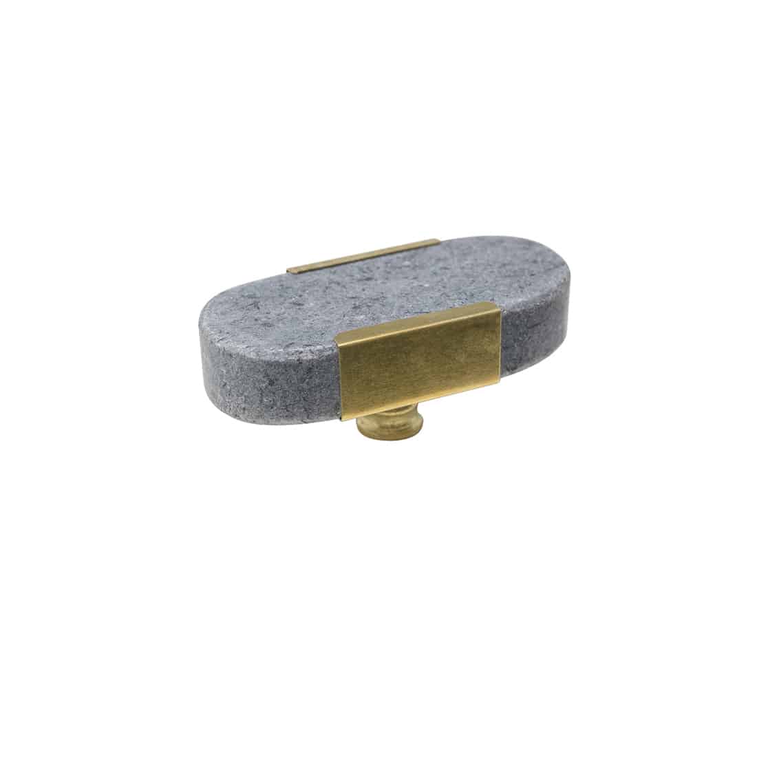 Knob Artur Oval 58mm Stone/Brass