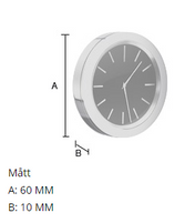 TIME Badeværelsesur 60mm Selvklæbende Krom/Hvid