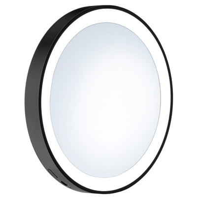 Self-Adhesive Make-Up Mirror with LED Light 120mm Black