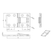 Spring-Loaded Flap Hinge Satin-Brushed Brass